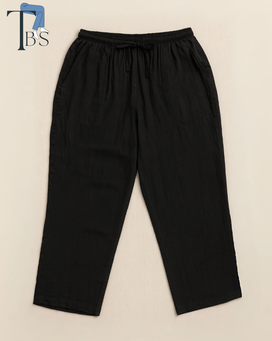 Premium Muslin Bottoms | 100% Organic Cotton | Unisex | Black