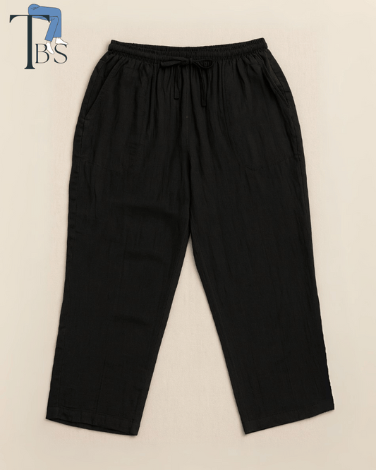 Premium Muslin Bottoms | 100% Organic Cotton | Unisex | Black