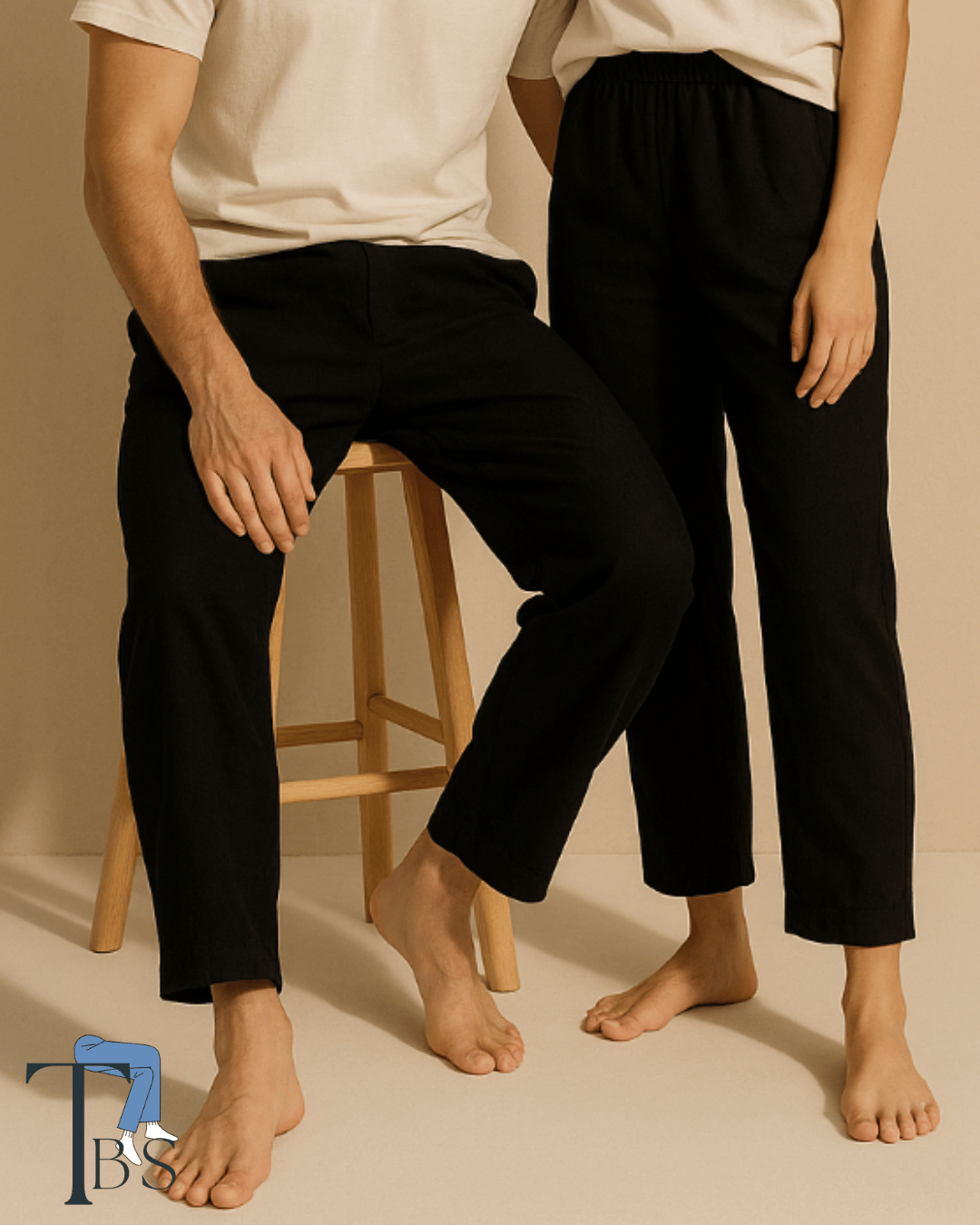 Premium Muslin Bottoms | 100% Organic Cotton | Unisex | Black