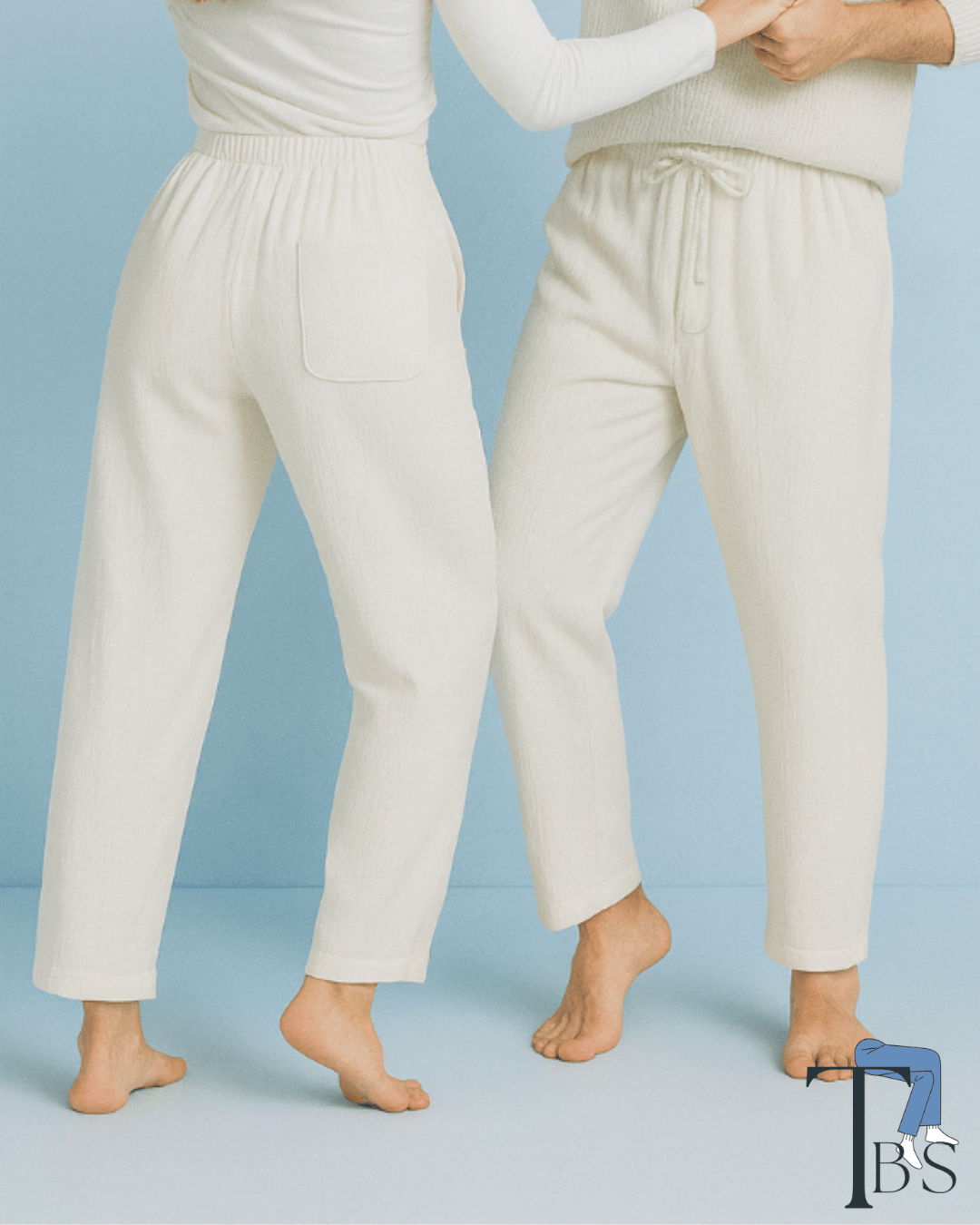 Premium Muslin Bottoms | 100% Organic Cotton | Unisex | White