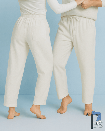 Premium Muslin Bottoms | 100% Organic Cotton | Unisex | White