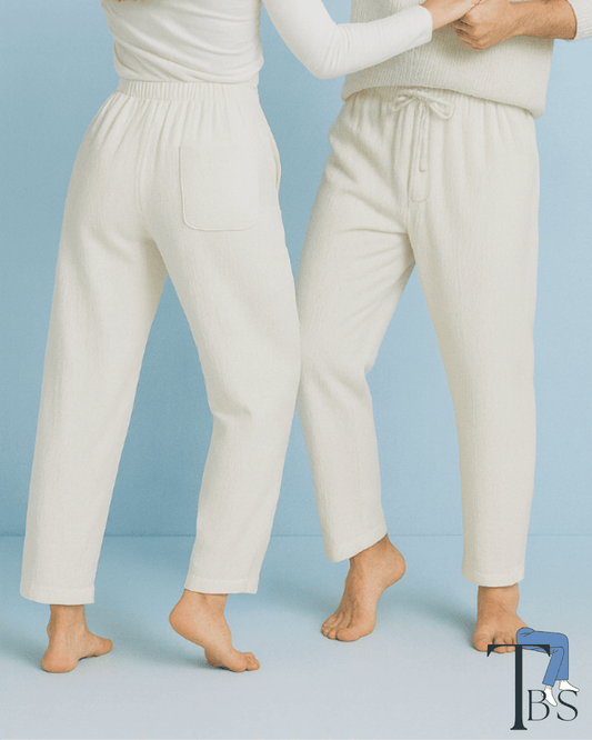 Premium Muslin Bottoms | 100% Organic Cotton | Unisex | White