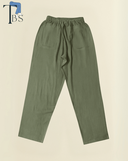 Premium Muslin Bottoms | 100% Organic Cotton | Unisex | Olive Green