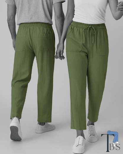 Premium Muslin Bottoms | 100% Organic Cotton | Unisex | Olive Green