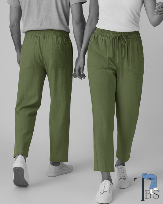 Premium Muslin Bottoms | 100% Organic Cotton | Unisex | Olive Green
