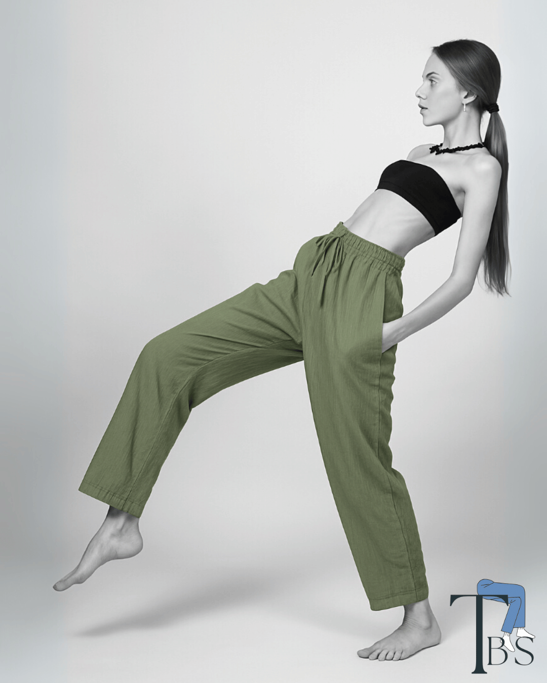 Premium Muslin Bottoms | 100% Organic Cotton | Unisex | Olive Green