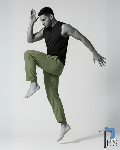 Premium Muslin Bottoms | 100% Organic Cotton | Unisex | Olive Green