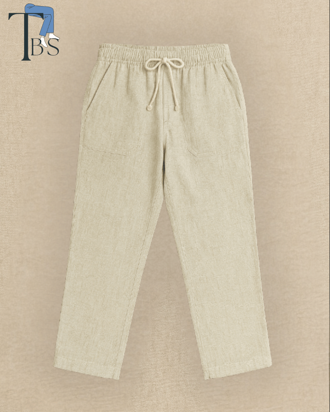 Unisex Linen Bottoms with Side Pockets and Back Pockets