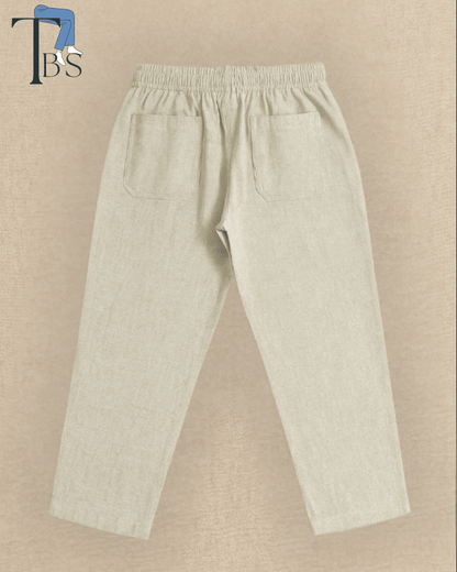 Unisex Linen Bottoms with Side Pockets and Back Pockets